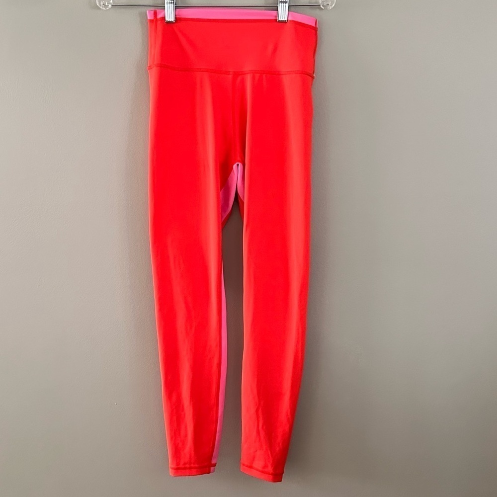 Wilo Active Orange Color/Pink Block Leggings Small